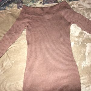 Off-the-shoulder sweater dress